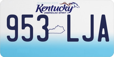 KY license plate 953LJA