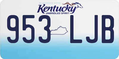 KY license plate 953LJB