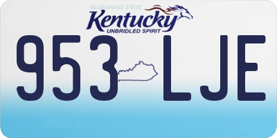 KY license plate 953LJE