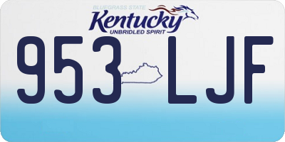 KY license plate 953LJF