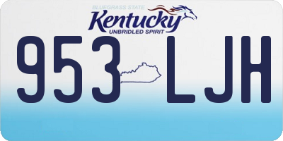 KY license plate 953LJH