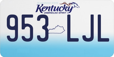 KY license plate 953LJL