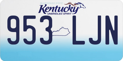 KY license plate 953LJN