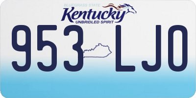 KY license plate 953LJO
