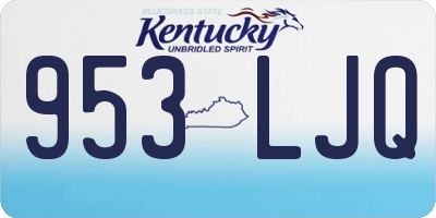KY license plate 953LJQ