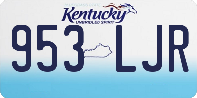 KY license plate 953LJR
