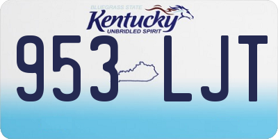 KY license plate 953LJT