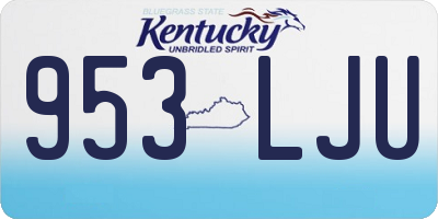 KY license plate 953LJU