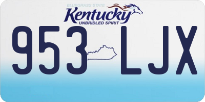 KY license plate 953LJX