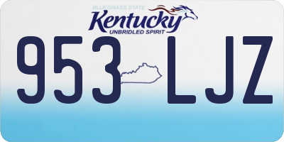 KY license plate 953LJZ