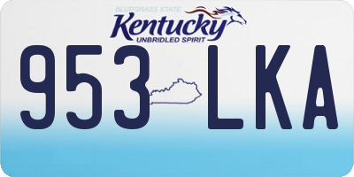 KY license plate 953LKA