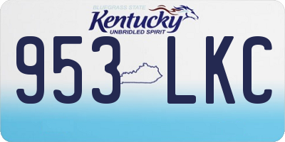 KY license plate 953LKC