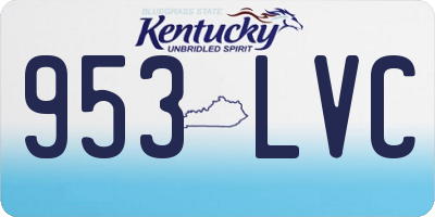 KY license plate 953LVC