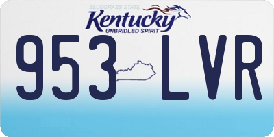KY license plate 953LVR