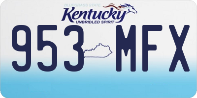 KY license plate 953MFX