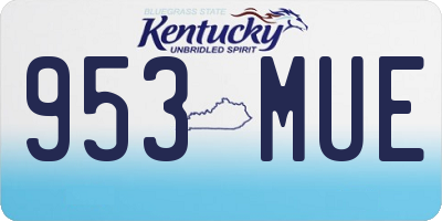 KY license plate 953MUE