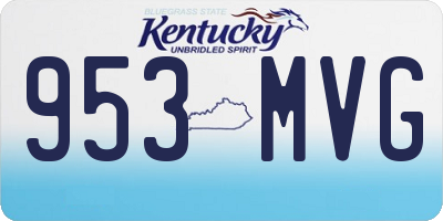 KY license plate 953MVG