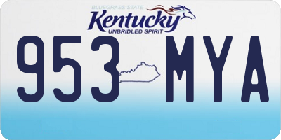 KY license plate 953MYA