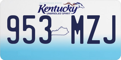 KY license plate 953MZJ