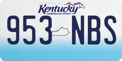 KY license plate 953NBS