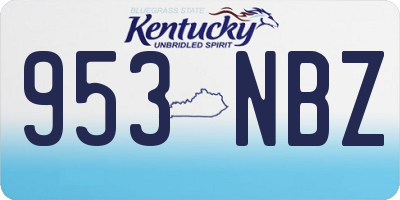 KY license plate 953NBZ