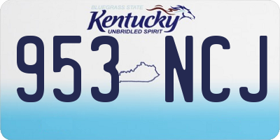 KY license plate 953NCJ