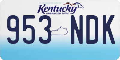 KY license plate 953NDK