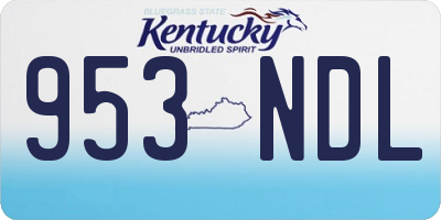 KY license plate 953NDL