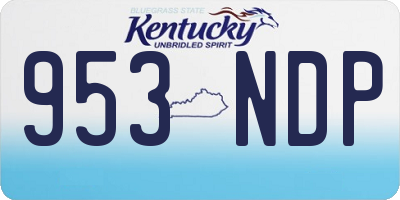 KY license plate 953NDP
