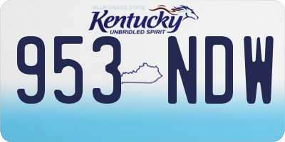 KY license plate 953NDW