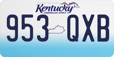 KY license plate 953QXB