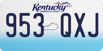 KY license plate 953QXJ