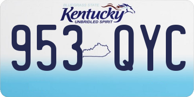 KY license plate 953QYC