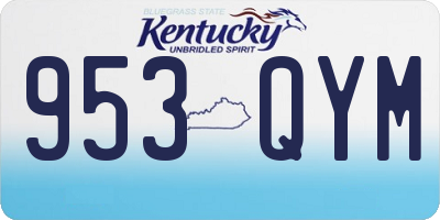 KY license plate 953QYM