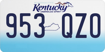 KY license plate 953QZO