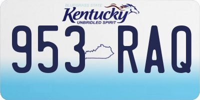 KY license plate 953RAQ