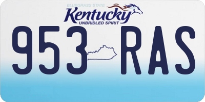 KY license plate 953RAS