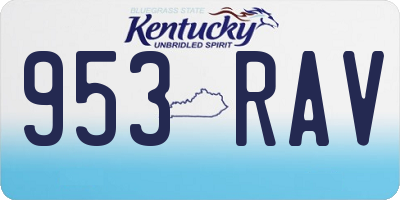 KY license plate 953RAV