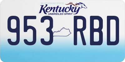 KY license plate 953RBD