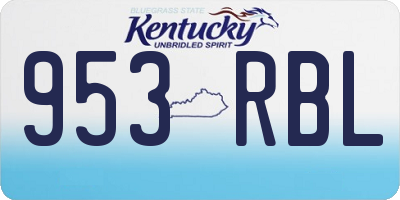 KY license plate 953RBL
