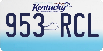 KY license plate 953RCL