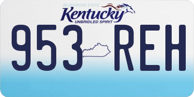 KY license plate 953REH