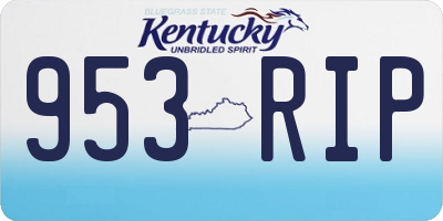 KY license plate 953RIP