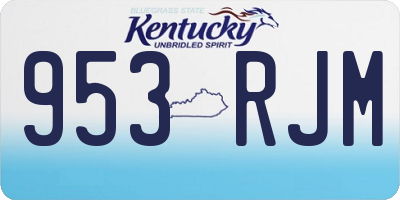 KY license plate 953RJM