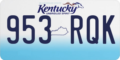 KY license plate 953RQK