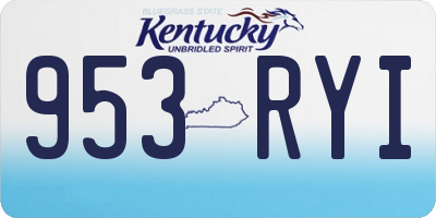 KY license plate 953RYI