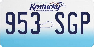 KY license plate 953SGP