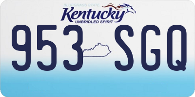 KY license plate 953SGQ