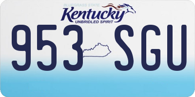 KY license plate 953SGU