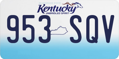 KY license plate 953SQV